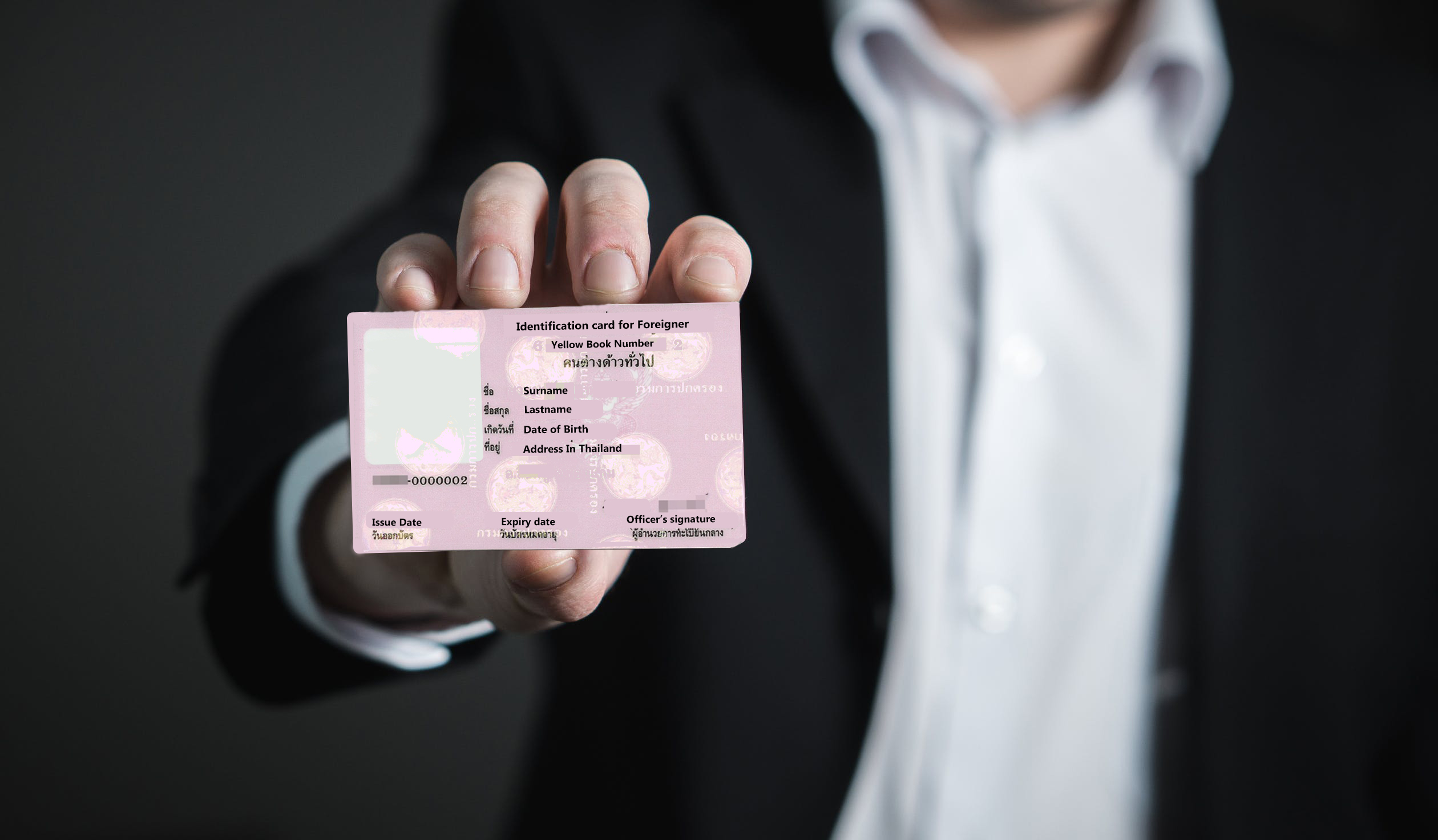 Pink ID card Thailand foreigner