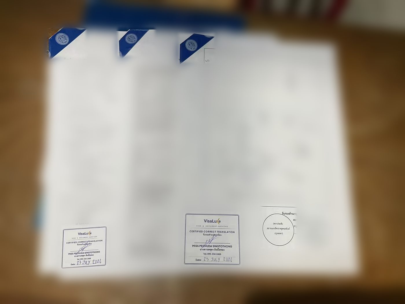 Passport translation with Thai MFA legalisation